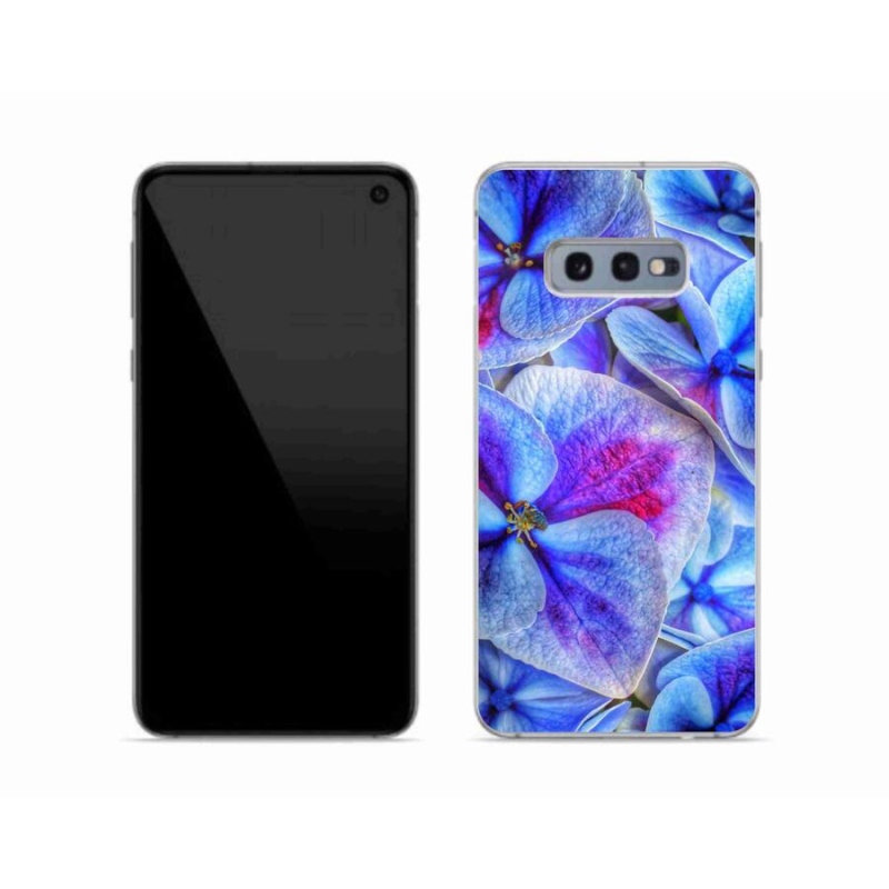 Gélový kryt mmCase na mobil Samsung Galaxy S10e - modré kvety 1