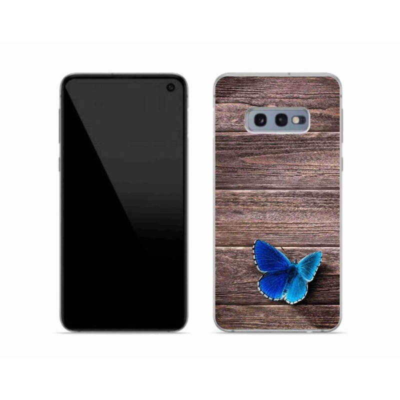 Gélový kryt mmCase na mobil Samsung Galaxy S10e - modrý motýľ 1