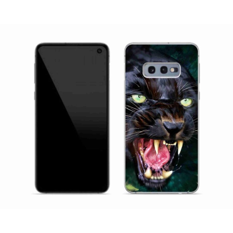 Gélový kryt mmCase na mobil Samsung Galaxy S10e - rozzúrený čierny panter