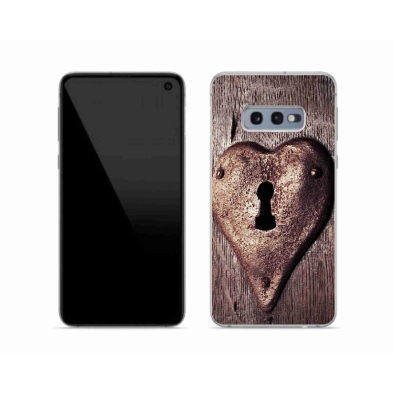 Gélový kryt mmCase na mobil Samsung Galaxy S10e - zámok v tvare srdca