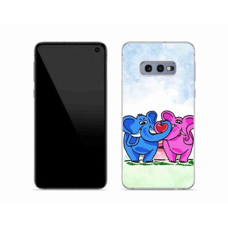 Gélový kryt mmCase na mobil Samsung Galaxy S10e - zamilovaní slony