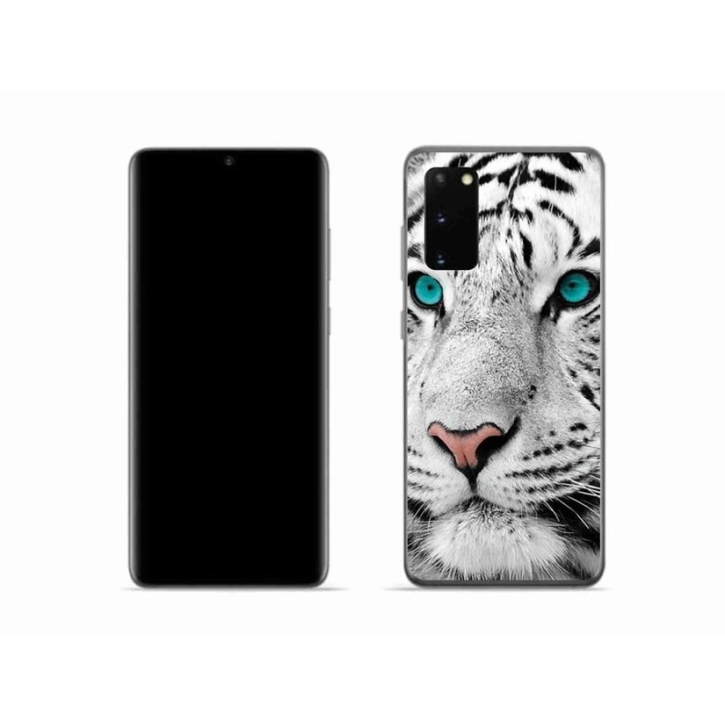 Gélový kryt mmCase na mobil Samsung Galaxy S20 - biely tiger