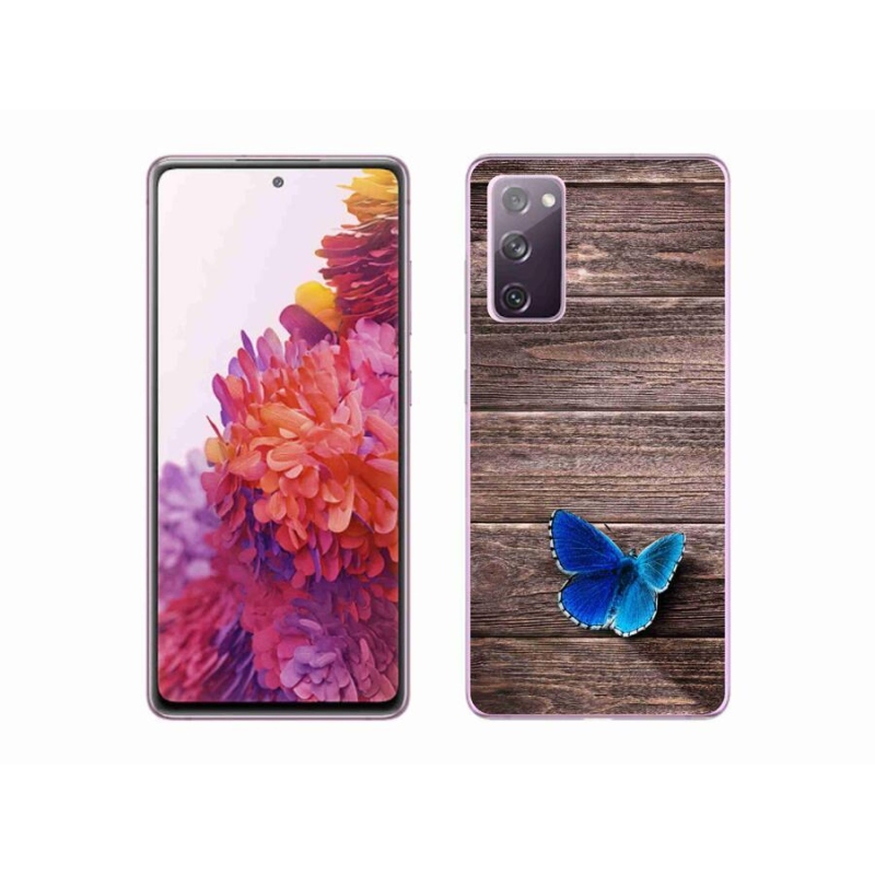 Gélový kryt mmCase na mobil Samsung Galaxy S20 FE - modrý motýľ 1