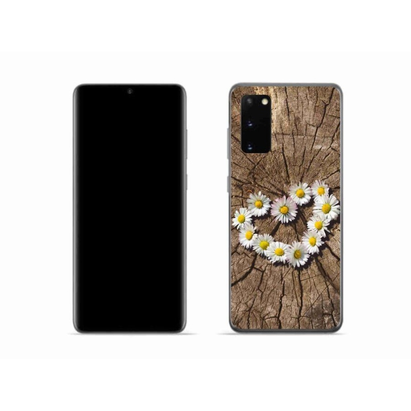 Gélový kryt mmCase na mobil Samsung Galaxy S20 - srdce z margarét