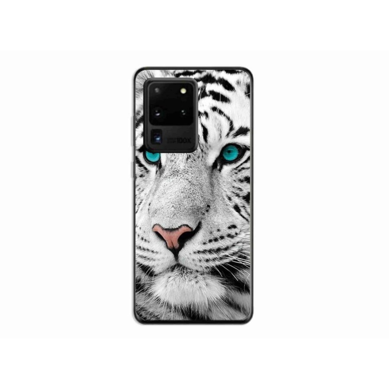 Gélový kryt mmCase na mobil Samsung Galaxy S20 Ultra - biely tiger