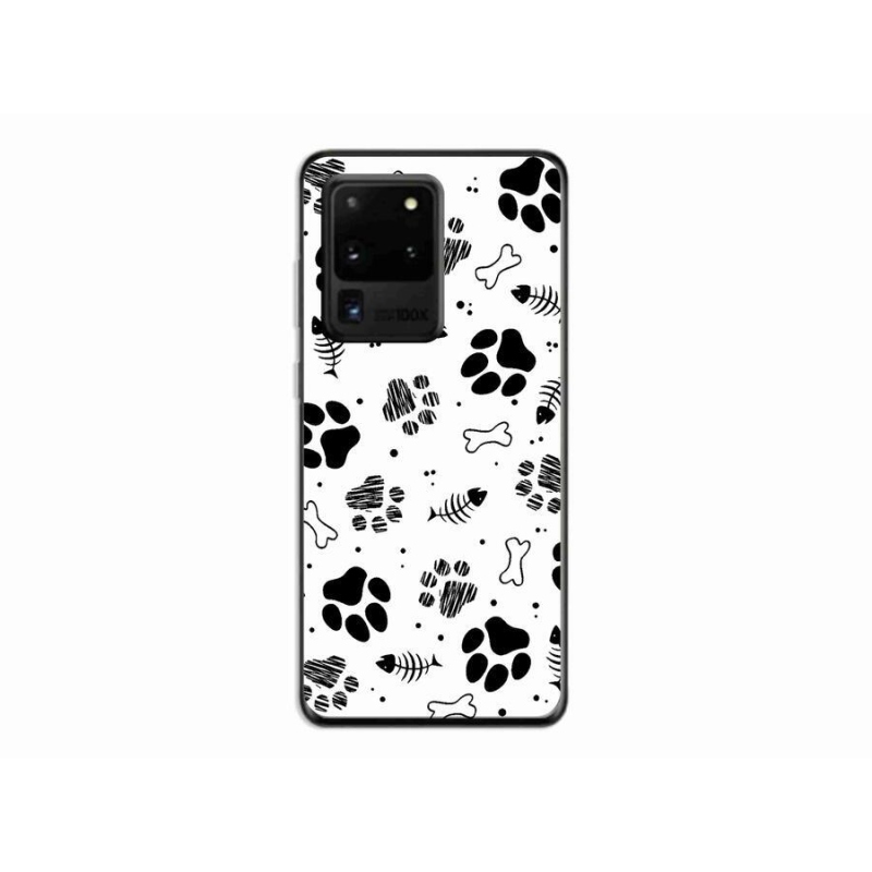 Gélový kryt mmCase na mobil Samsung Galaxy S20 Ultra - psie labky 1