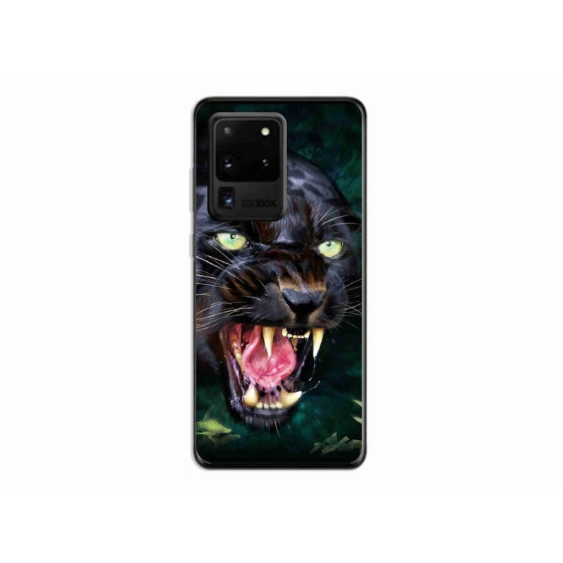 Gélový kryt mmCase na mobil Samsung Galaxy S20 Ultra - rozzúrený čierny panter