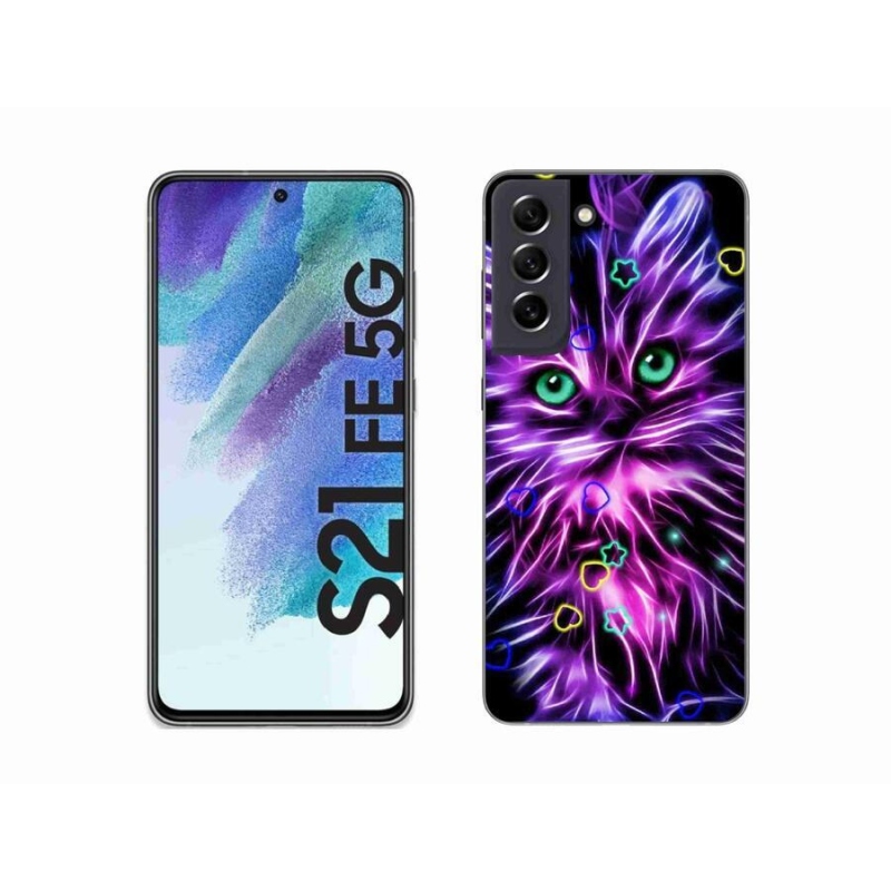 Gélový kryt mmCase na mobil Samsung Galaxy S21 FE 5G - abstraktná mačka