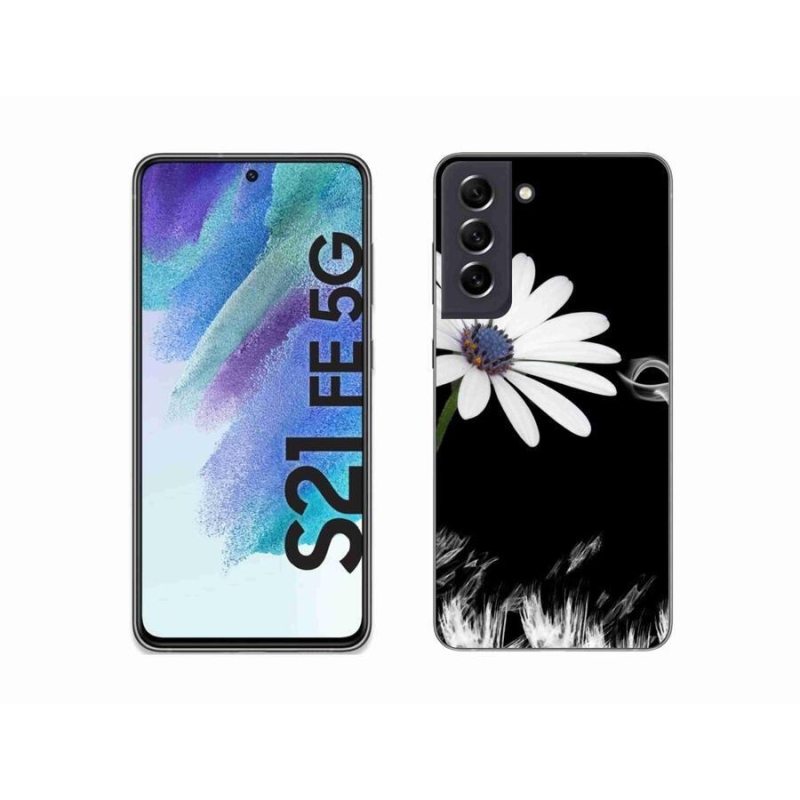 Gélový kryt mmCase na mobil Samsung Galaxy S21 FE 5G - biela kvetina