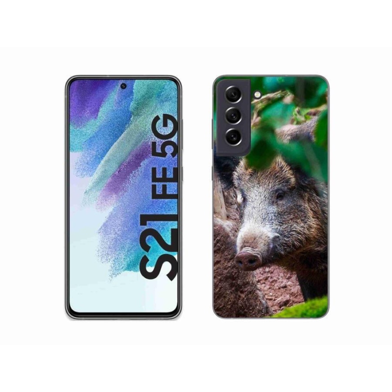 Gélový kryt mmCase na mobil Samsung Galaxy S21 FE 5G - divoké prasa