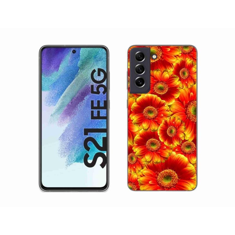 Gélový kryt mmCase na mobil Samsung Galaxy S21 FE 5G - gerbera 1