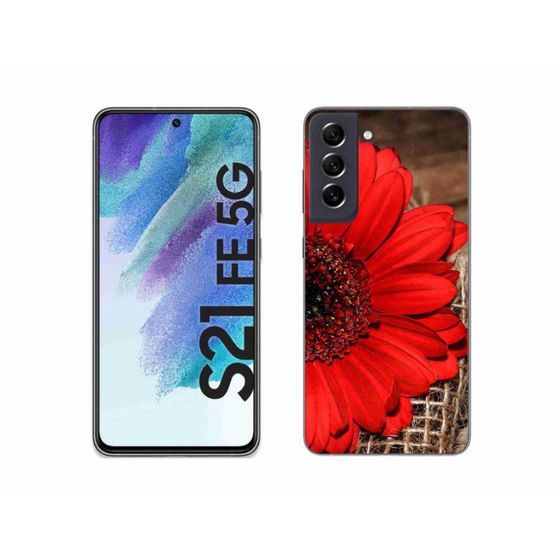 Gélový kryt mmCase na mobil Samsung Galaxy S21 FE 5G - gerbera