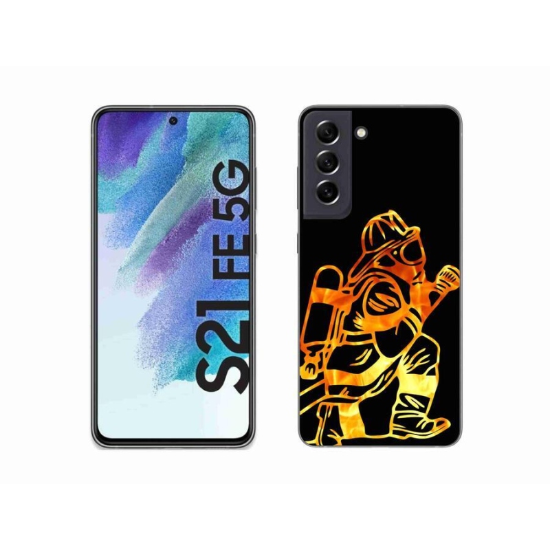 Gélový kryt mmCase na mobil Samsung Galaxy S21 FE 5G - hasič 1