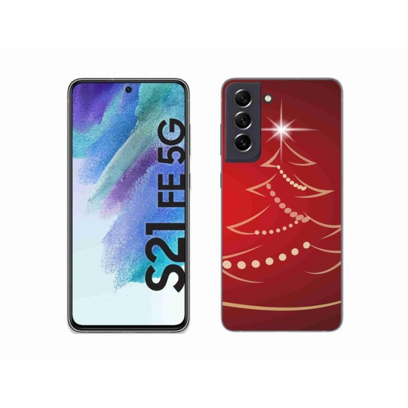 Gélový kryt mmCase na mobil Samsung Galaxy S21 FE 5G - kreslený vianočný stromček