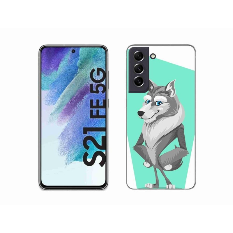 Gélový kryt mmCase na mobil Samsung Galaxy S21 FE 5G - kreslený vlk