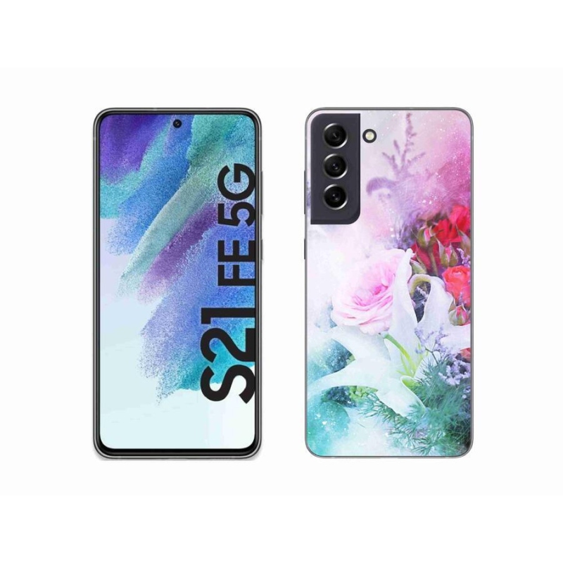 Gélový kryt mmCase na mobil Samsung Galaxy S21 FE 5G - kvety 4