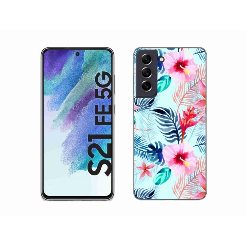 Gélový kryt mmCase na mobil Samsung Galaxy S21 FE 5G - kvety