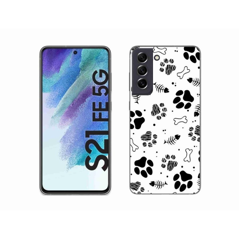 Gélový kryt mmCase na mobil Samsung Galaxy S21 FE 5G - psie labky 1