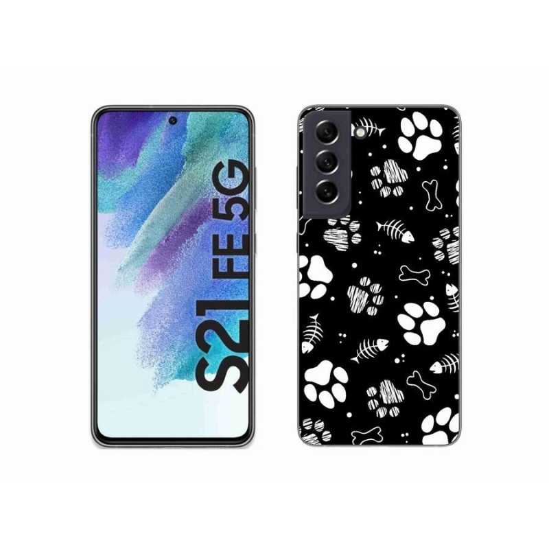 Gélový kryt mmCase na mobil Samsung Galaxy S21 FE 5G - psie labky