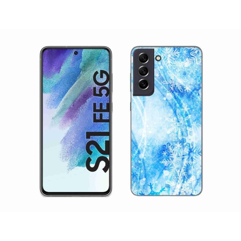 Gélový kryt mmCase na mobil Samsung Galaxy S21 FE 5G - snehové vločky