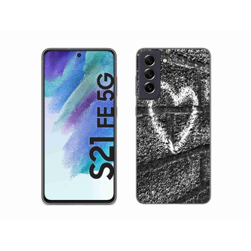 Gélový kryt mmCase na mobil Samsung Galaxy S21 FE 5G - srdce na stene