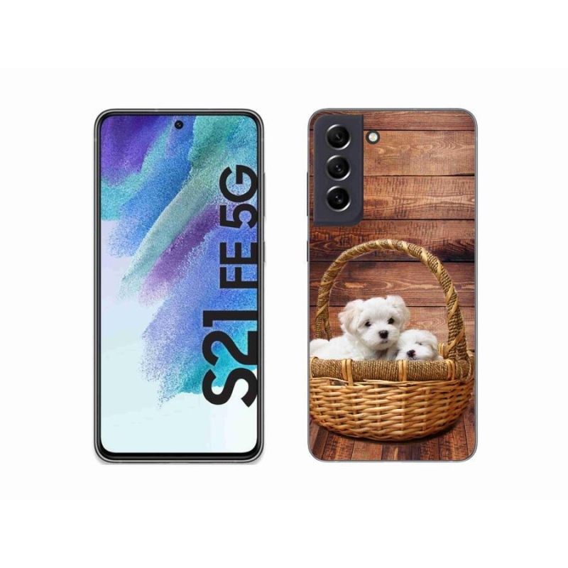 Gélový kryt mmCase na mobil Samsung Galaxy S21 FE 5G - šteniatka