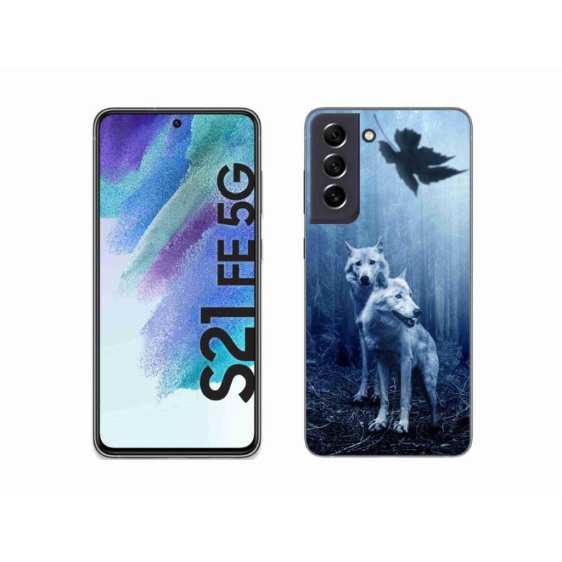 Gélový kryt mmCase na mobil Samsung Galaxy S21 FE 5G - vlci v lese