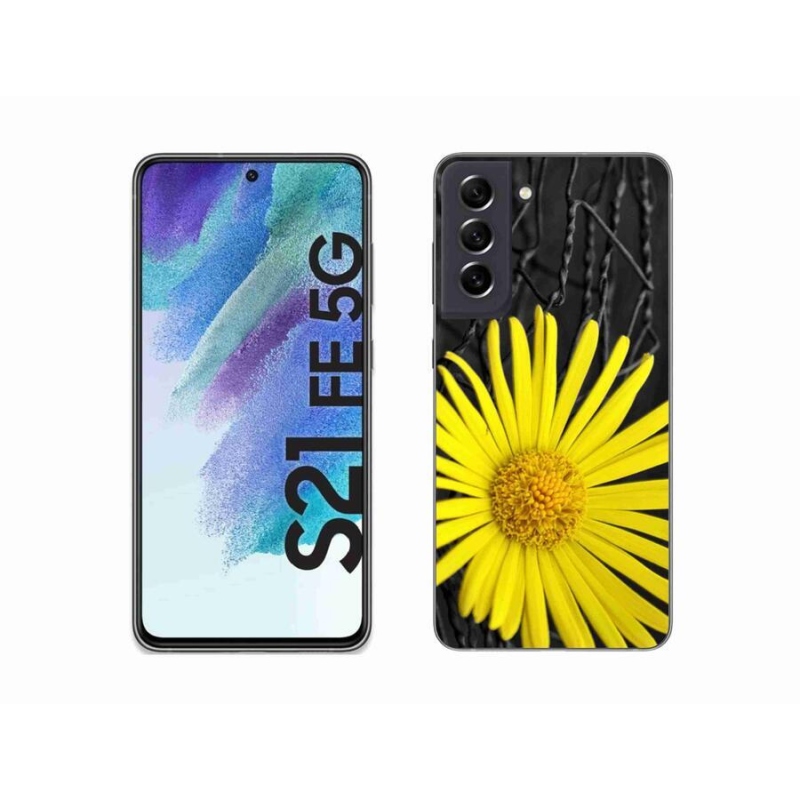 Gélový kryt mmCase na mobil Samsung Galaxy S21 FE 5G - žltá kvetina