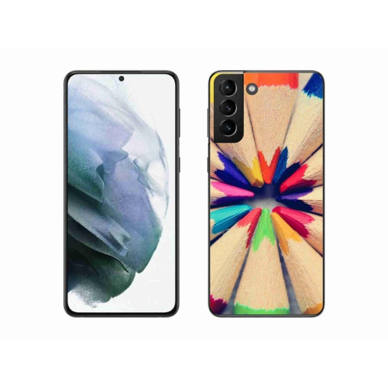 Gélový kryt mmCase na mobil Samsung Galaxy S21 Plus - pastelky