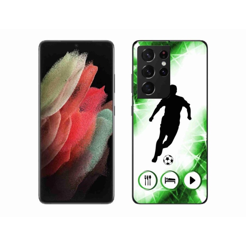 Gélový kryt mmCase na mobil Samsung Galaxy S21 Ultra 5G - futbalista