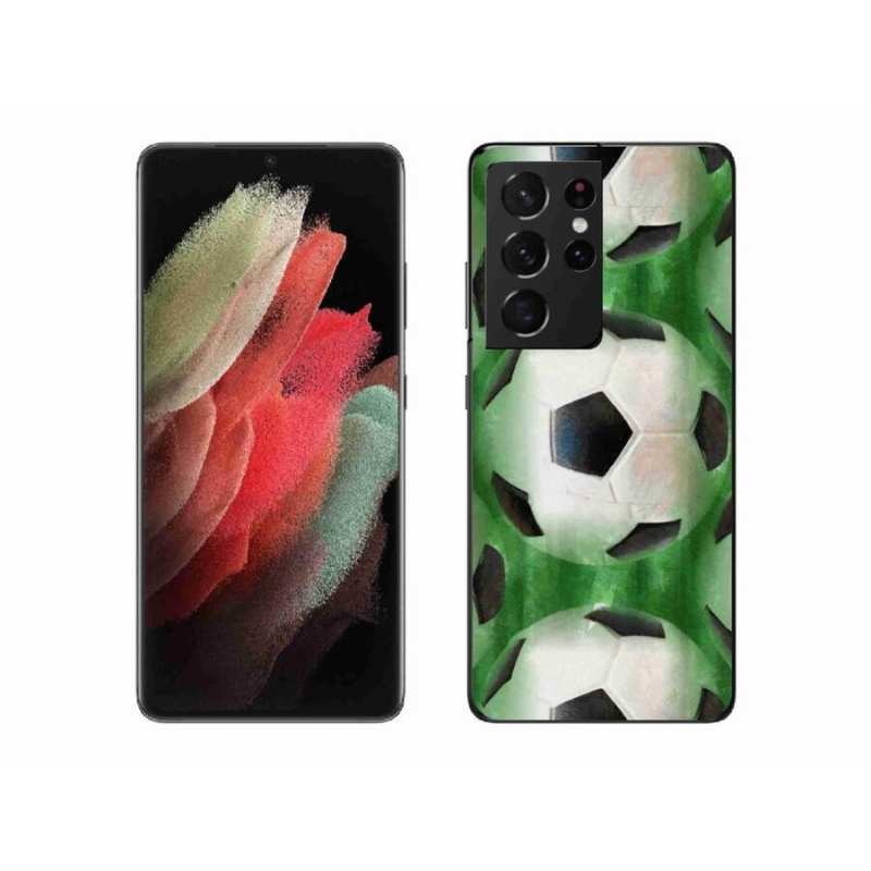 Gélový kryt mmCase na mobil Samsung Galaxy S21 Ultra 5G - futbalová lopta