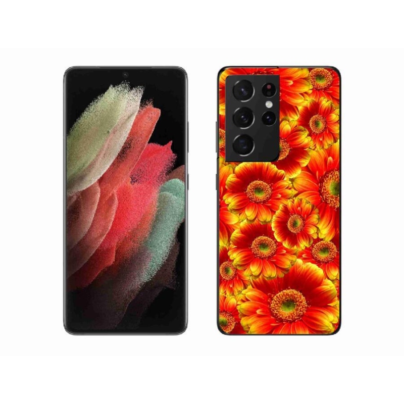 Gélový kryt mmCase na mobil Samsung Galaxy S21 Ultra 5G - gerbera 1