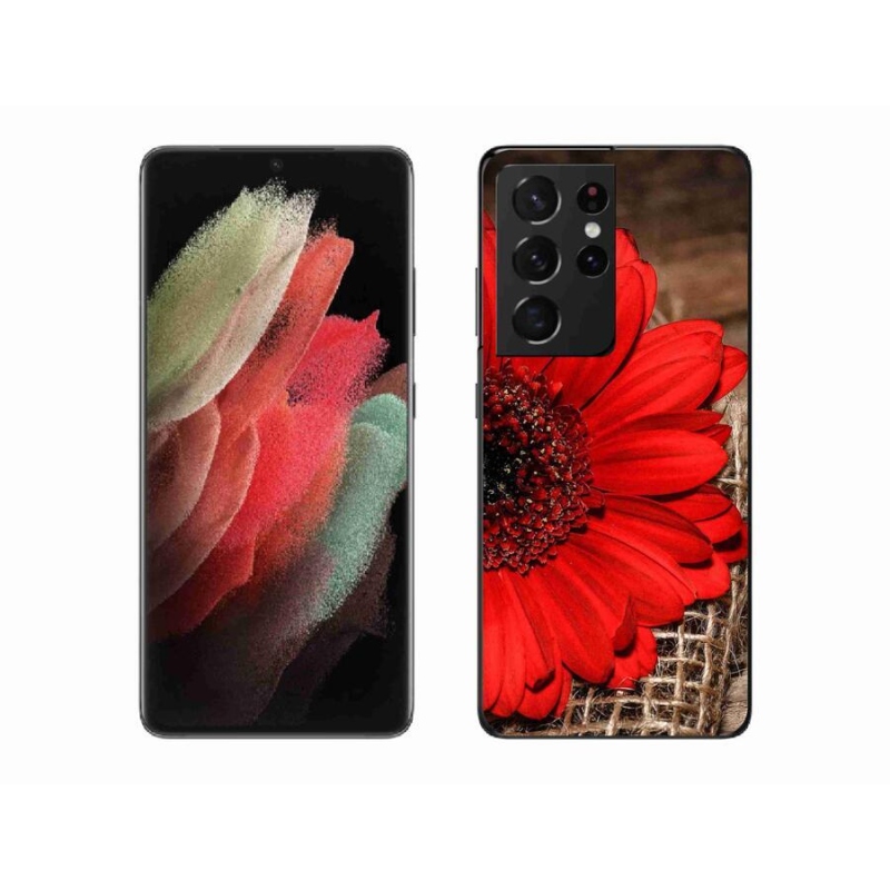 Gélový kryt mmCase na mobil Samsung Galaxy S21 Ultra 5G - gerbera