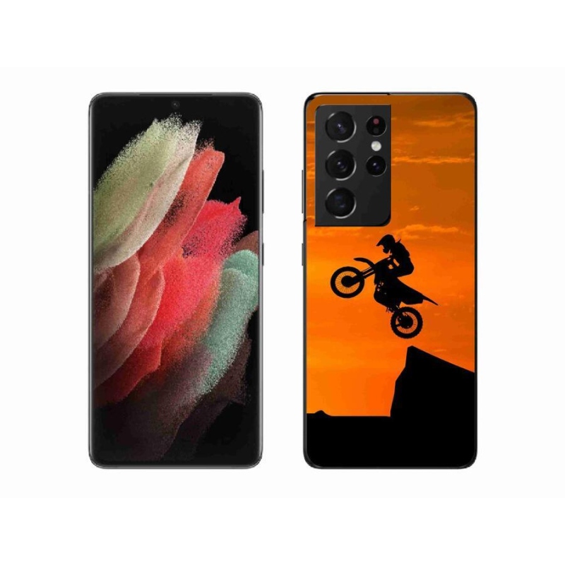 Gélový kryt mmCase na mobil Samsung Galaxy S21 Ultra 5G - motocross