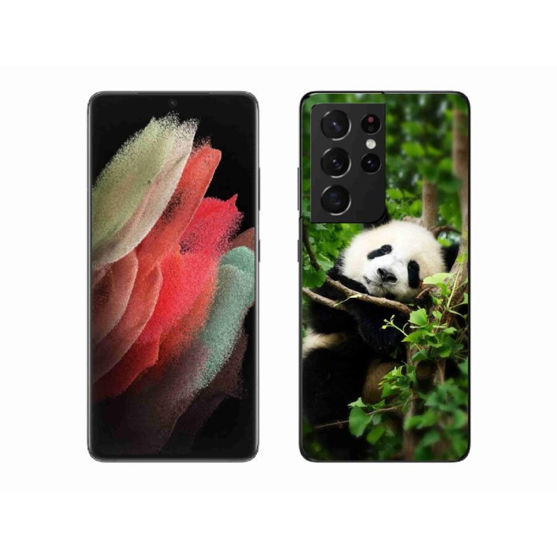 Gélový kryt mmCase na mobil Samsung Galaxy S21 Ultra 5G - panda