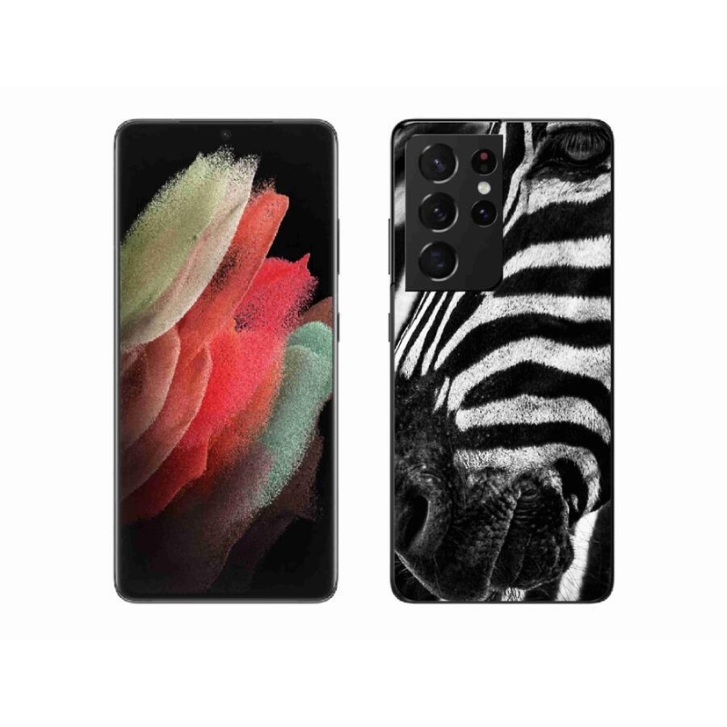 Gélový kryt mmCase na mobil Samsung Galaxy S21 Ultra 5G - zebra