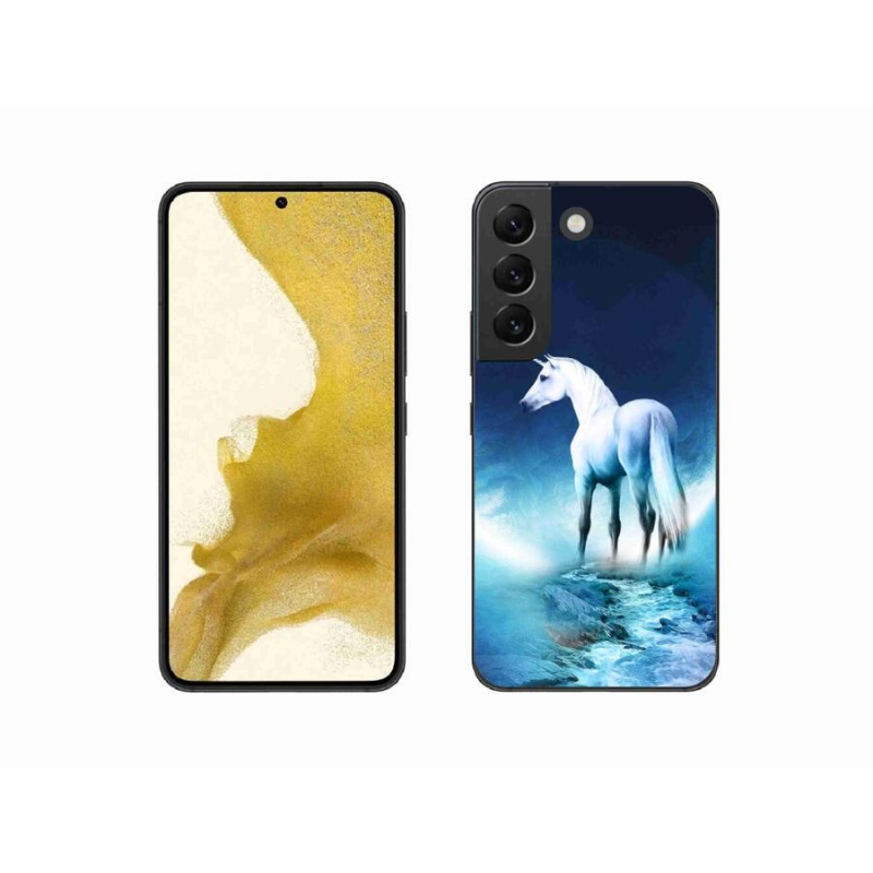 Gélový kryt mmCase na mobil Samsung Galaxy S22 5G - biely jednorožec