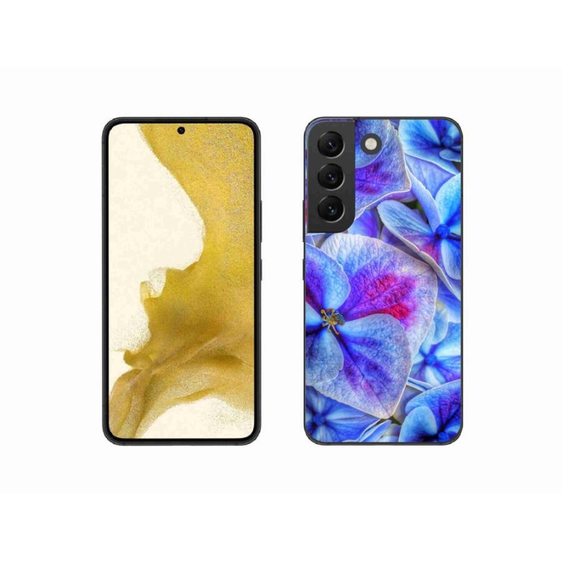 Gélový kryt mmCase na mobil Samsung Galaxy S22 5G - modré kvety 1