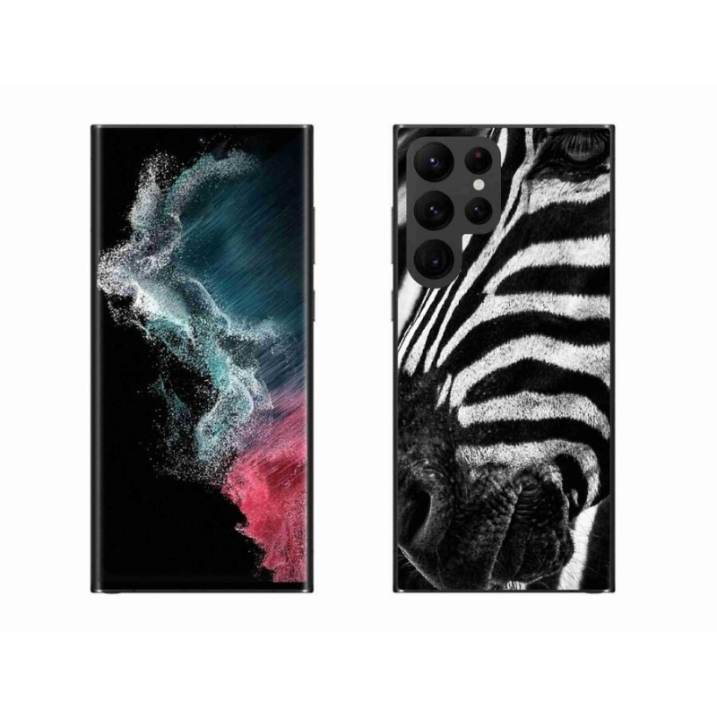 Gélový kryt mmCase na mobil Samsung Galaxy S22 Ultra 5G - zebra