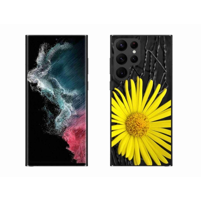 Gélový kryt mmCase na mobil Samsung Galaxy S22 Ultra 5G - žltá kvetina