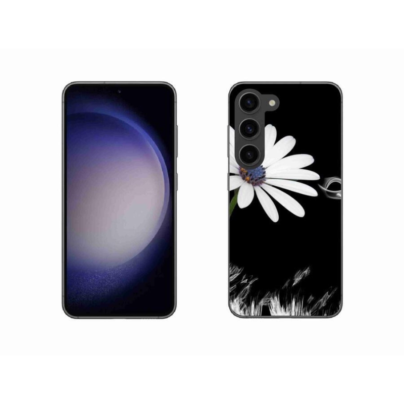 Gélový kryt mmCase na mobil Samsung Galaxy S23 5G - biela kvetina