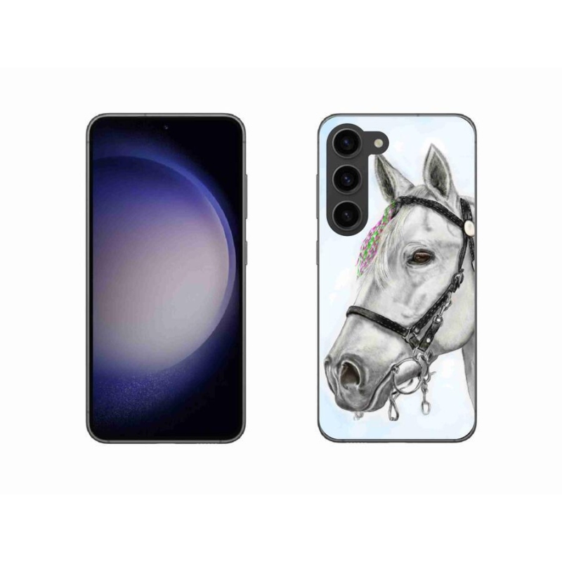 Gélový kryt mmCase na mobil Samsung Galaxy S23 5G - biely kôň 1