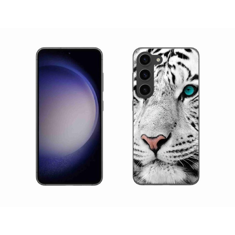 Gélový kryt mmCase na mobil Samsung Galaxy S23 5G - biely tiger