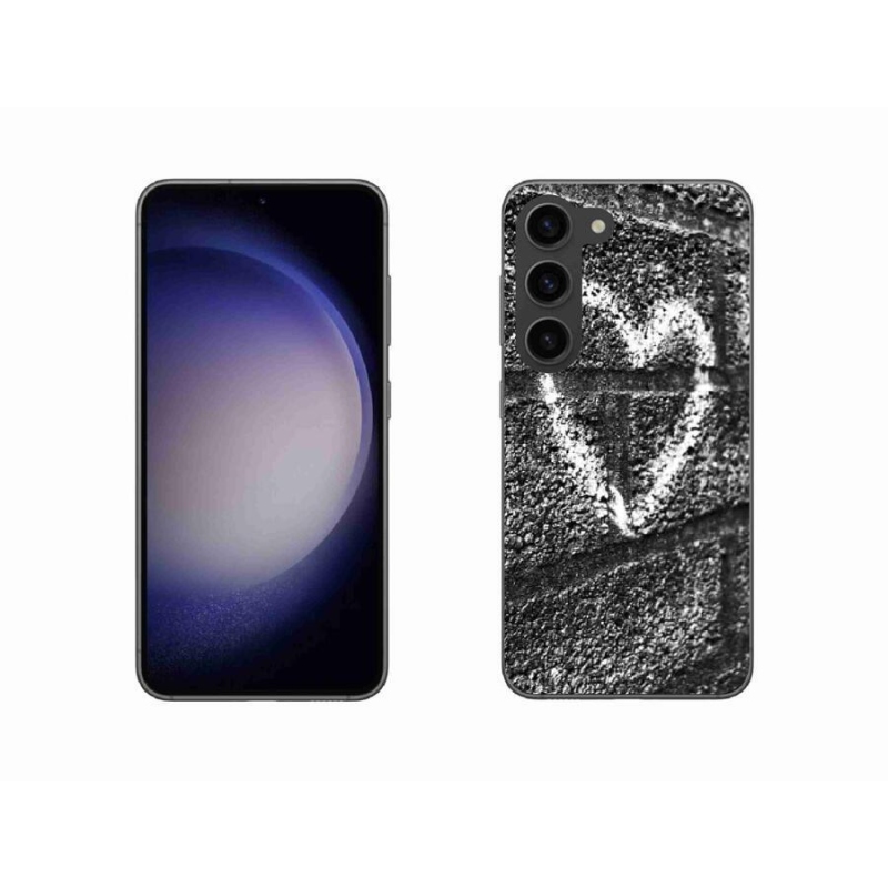Gélový kryt mmCase na mobil Samsung Galaxy S23 5G - srdce na stene