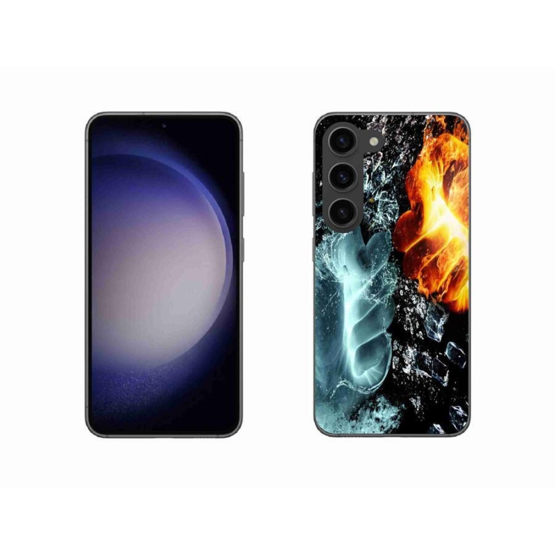 Gélový kryt mmCase na mobil Samsung Galaxy S23 5G - voda a oheň