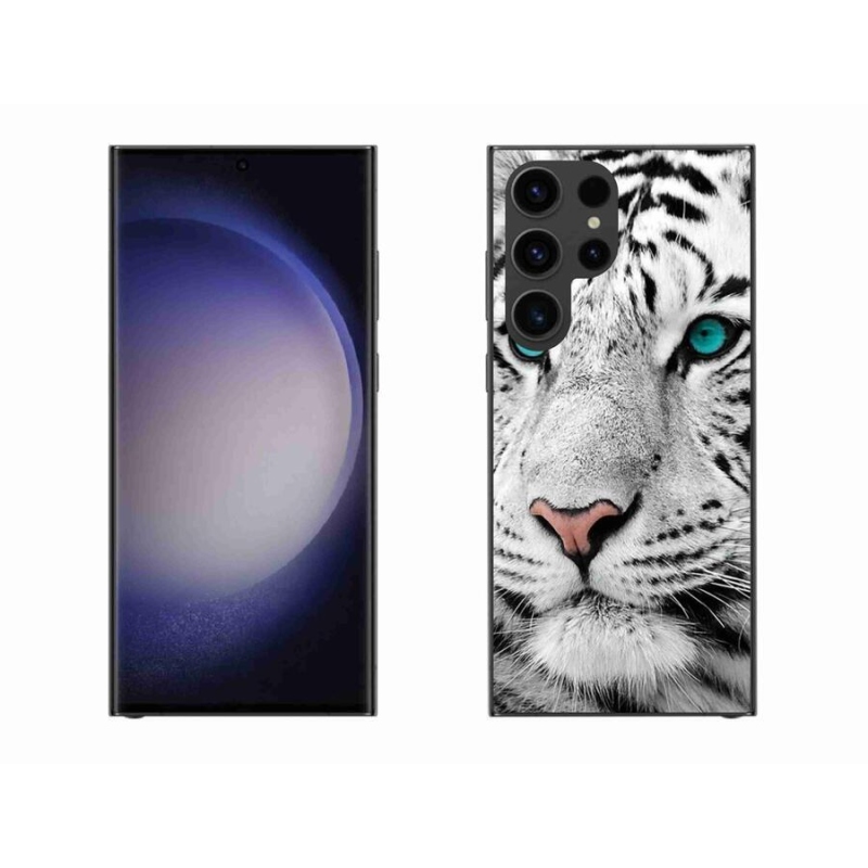 Gélový kryt mmCase na mobil Samsung Galaxy S23 Ultra 5G - biely tiger