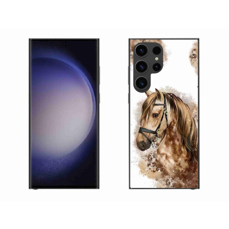 Gélový kryt mmCase na mobil Samsung Galaxy S23 Ultra 5G - hnedý kreslený kôň