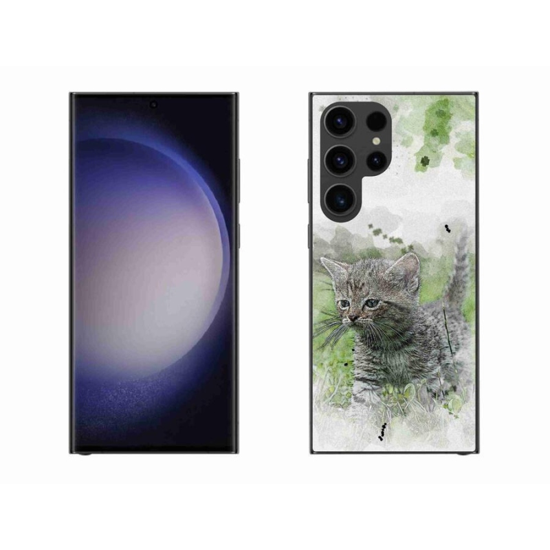 Gélový kryt mmCase na mobil Samsung Galaxy S23 Ultra 5G - roztomilé mačiatko 1