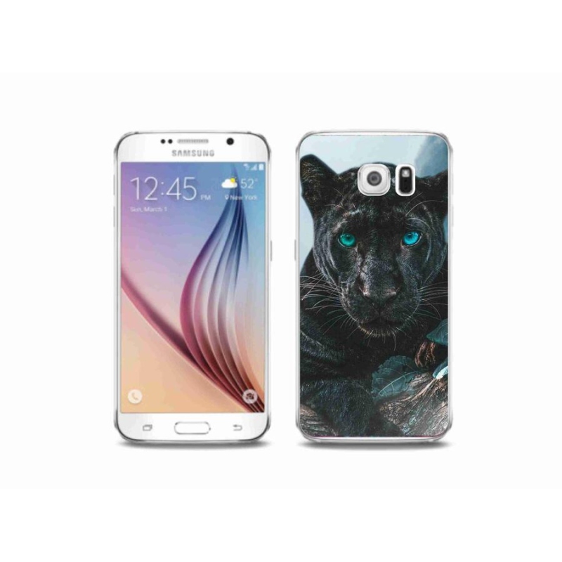 Gélový kryt mmCase na mobil Samsung Galaxy S6 - čierny panter