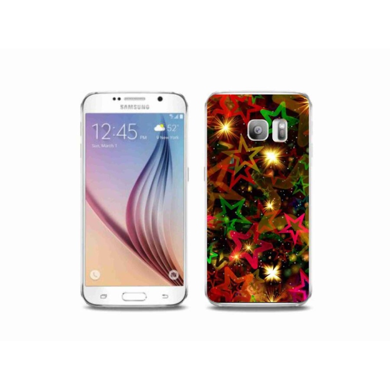 Gélový kryt mmCase na mobil Samsung Galaxy S6 Edge - farebné hviezdičky